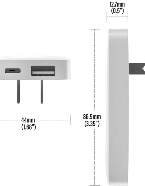 Load image into Gallery viewer, (3 Pack) Flat Type C Wall Charger,  Ultra Slim Dual Port USB-C / USB-A Multi Port Travel Plug, Low Profile Power Adapter (Fast Charging 20W)
