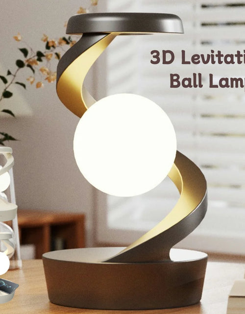 Load image into Gallery viewer, 3D Levitating Ball Lamp with Wireless Phone Charger Creative Table 3D LED Lamp Floating Moon Table Lamp for Bedroom Novelty Gift
