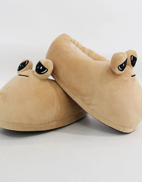 Load image into Gallery viewer, The Maw Pou Cotton Slipper Anime Plush Slippers Kawaii Cartoon Soft Stuffed Fluffy Thick Non-Slip Shoes Alien Pou Doll Home Indo
