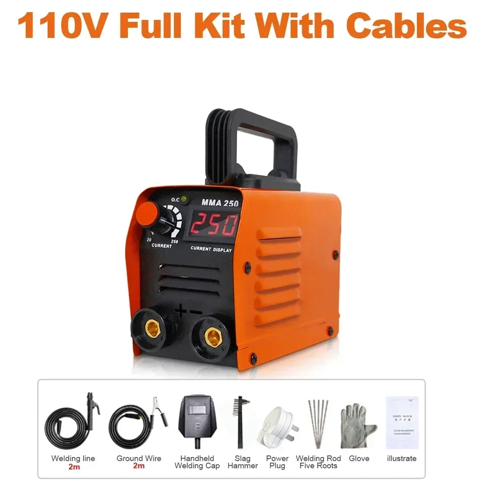 Portable ZX7 250A MMA Arc Welder Inverter Welding Machine 110V 220V Mini Iron Electric Welding Equipment Car Repairing Tools