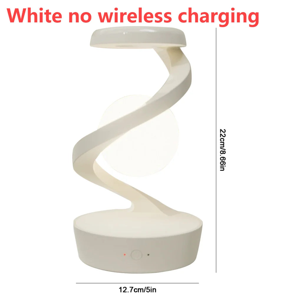 3D Levitating Ball Lamp with Wireless Phone Charger Creative Table 3D LED Lamp Floating Moon Table Lamp for Bedroom Novelty Gift