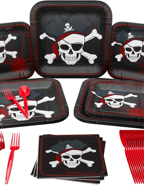 Load image into Gallery viewer, Pirate Party Supplies Pack (100 Pieces for 16 Guests) - Pirate Decorations, Pirate Party Decorations, Pirate Party, Pirate Birthday Party Supplies , Pirate Party Supplies ,
