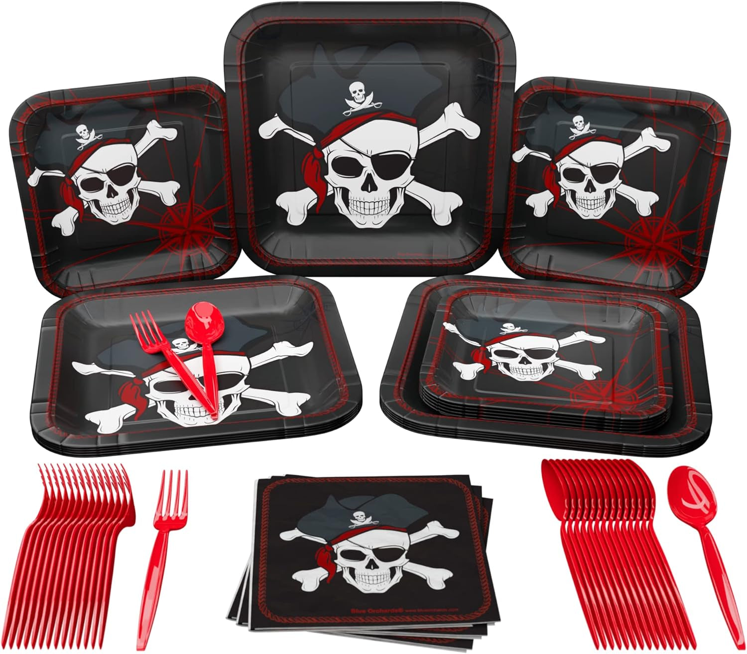 Pirate Party Supplies Pack (100 Pieces for 16 Guests) - Pirate Decorations, Pirate Party Decorations, Pirate Party, Pirate Birthday Party Supplies , Pirate Party Supplies ,