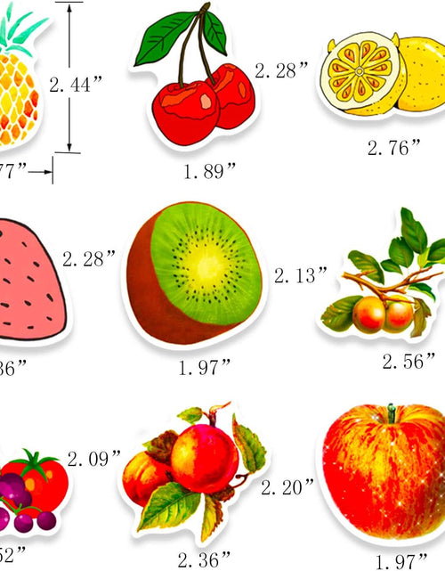 Load image into Gallery viewer, Fruit Stickers, 100 Pcs Cute Fruits Stickers for Kids, Colorful VSCO Waterproof Stickers for Water Bottle Scooter Luggage Laptop Skateboard, Fruits Sticker Bulk Holiday Gifts for Kids Teens Adults
