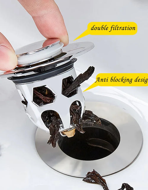 Load image into Gallery viewer, Sink Plug Bathroom Pop up Sink Stopper Universal Pop up Drain Plug Washbasin Sink Stopper Filter Bathtub Basin Cover Strainer
